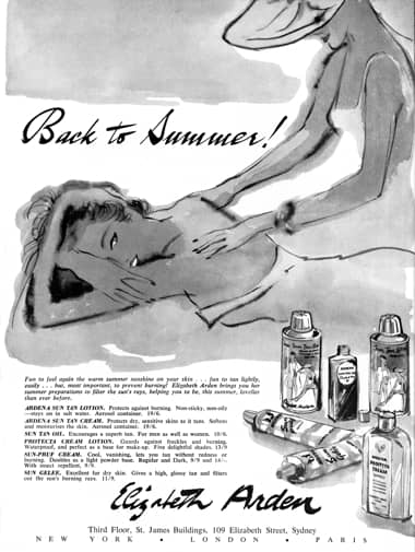 1960 Elizabeth Arden sun preprations