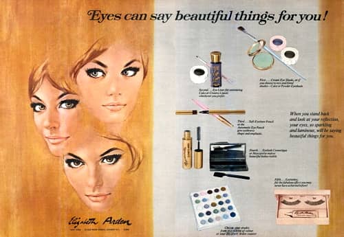 1966 Elizabeth Arden eye make-up.