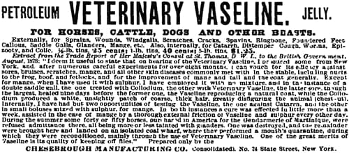 1886 Veterinary Vaseline