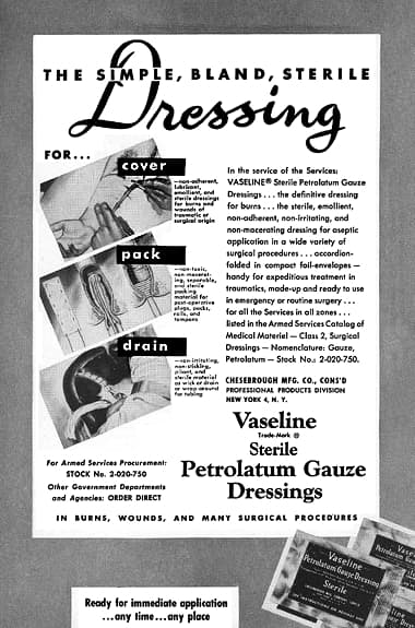1950 Vaseline Sterile Petrolatum Gauze Dressing