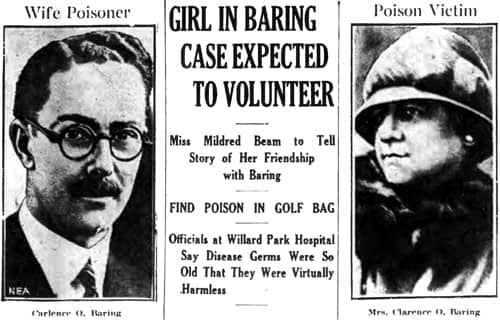 1924 Newspaper report concerning Clarence Baring and his wife.