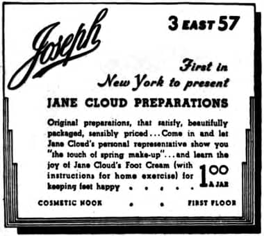 1934 Jane Cloud Preparations
