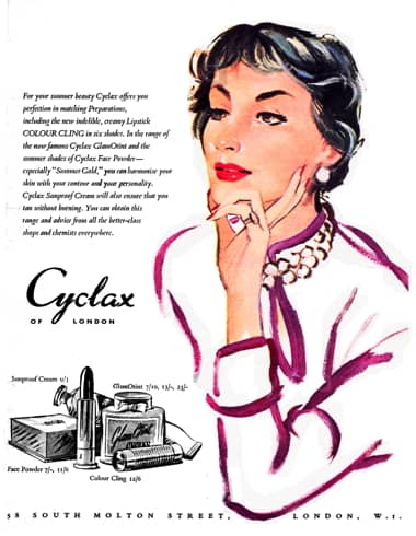 1954 Cyclax Colour-Cling Lipsticks