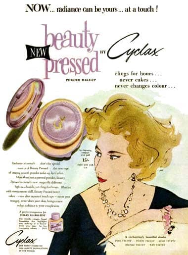 1956 Cyclax Beauty Pressed Compact Powder