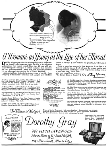 1923 Dorothy Gray throat treatments