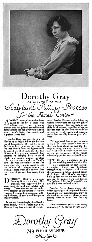 1923 Dorothy Gray Sculptural Patting Process