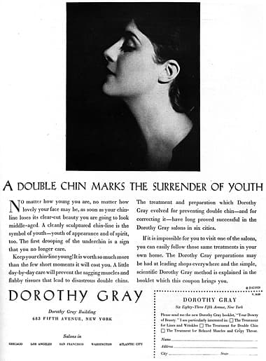 1929 Dorothy Gray double chins