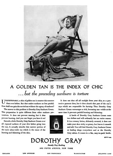 1929 Dorothy Gray Sunburn Cream