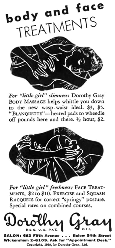 1939 Dorothy Gray salon treatments