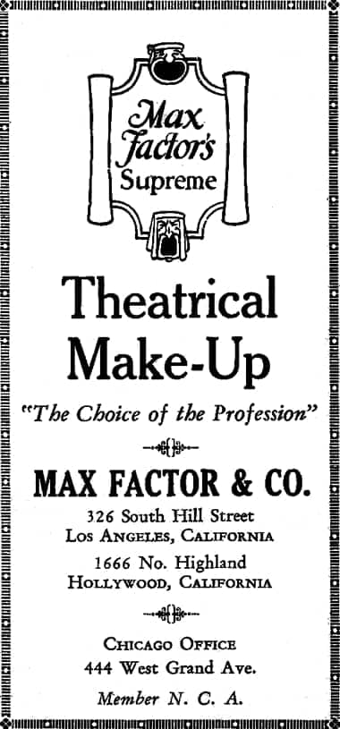 1929 Max Factor Theatrical Make-Up