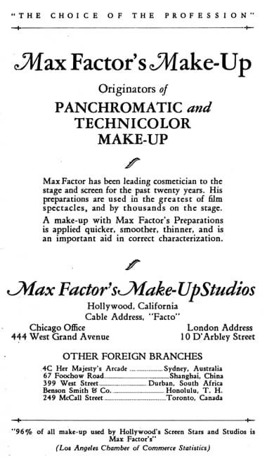 1930 Max Factor Make-up