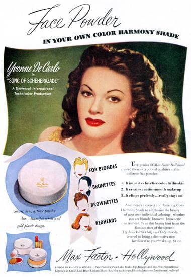 Cosmetics And Skin Max Factor 1945 1960