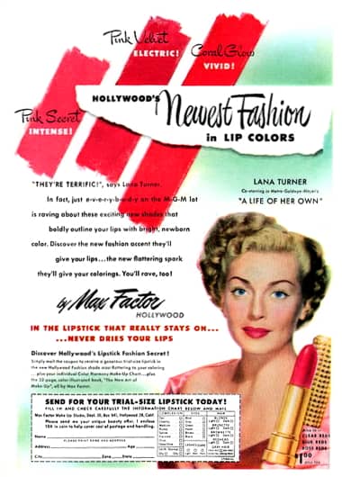 Cosmetics And Skin Max Factor 1945 1960