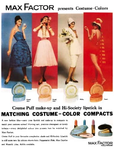 1960 Max Factor Creme Puff and Hi-Society cases
