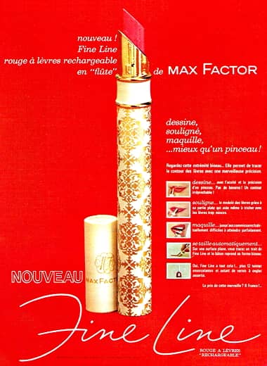 1964 Max Factor Fine Line Lipstick in new case