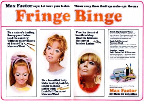 1967 Max Factor Finge Binge promotion