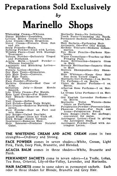 1914 Marinello product list