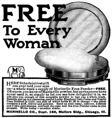 1914 Marinello powder promotion coin purse