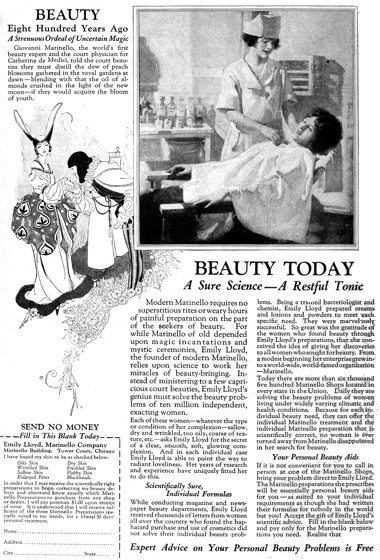 1923 Marinello beauty treatments