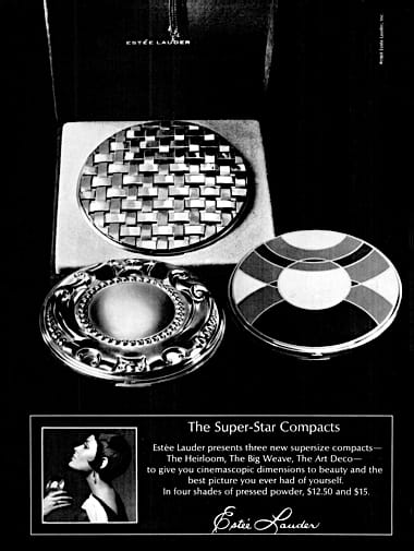 1969 Estee Lauder Big Weave, Heirloom, and Art Deco Compacts