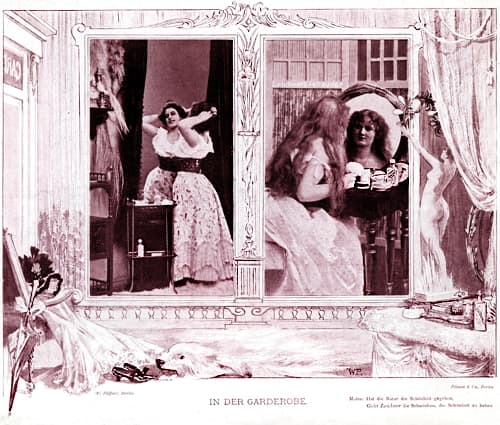 1898 Leichner in der garderobe