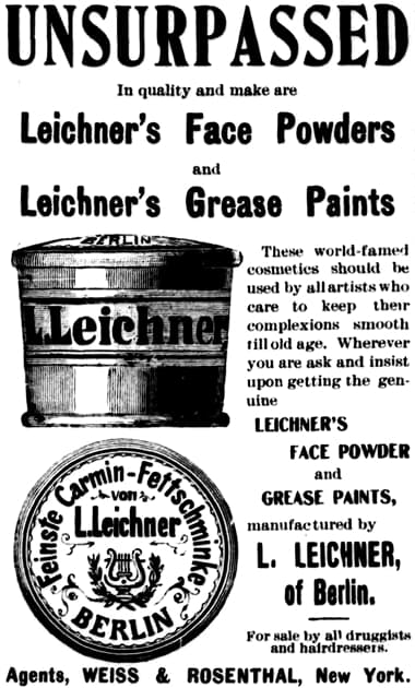 1899 Leichner Face Powders and Grease Paints