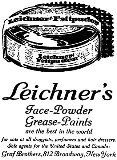 1913 Leichner Fettpuder distributed by Graf Brothers