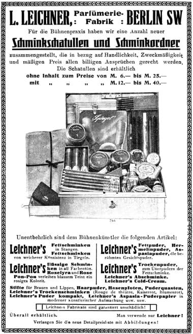 1916-l Leichner make-up boxes
