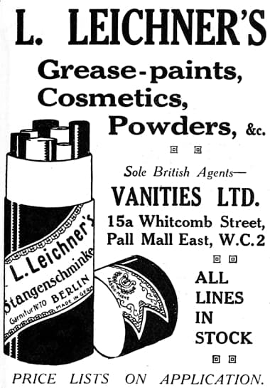 1922 Leichner distributed by Vanities Ltd London