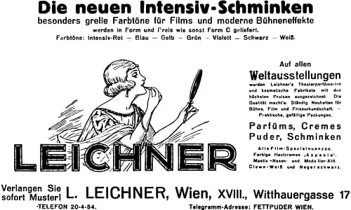1924 New Leichner make-up for film and modern stage effects