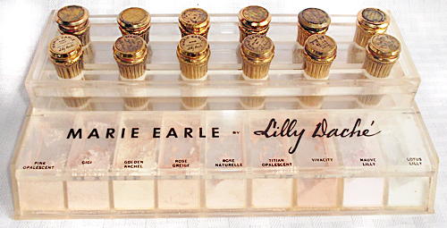 Marie Earle by Lilly Dache powder and lipstick display