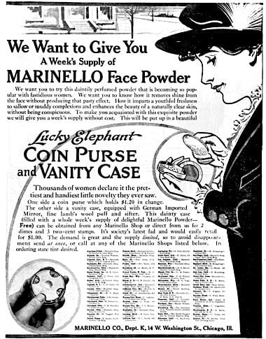 1912 Marinello Lucky Elephant Coin Purse with vanity