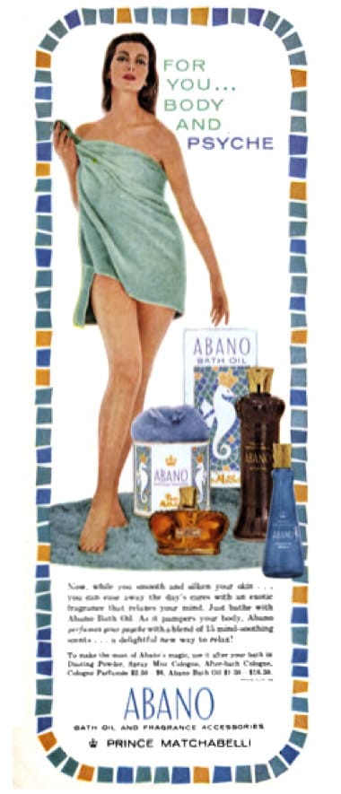 1960 Prince Matchabelli Abano Bath Oil