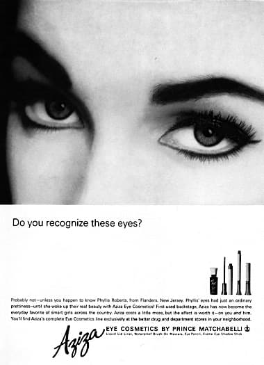 1964 Aziza eye cosmetics by Prince Matchabelli