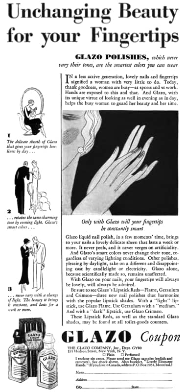 1930 Glazo Nail Polishes
