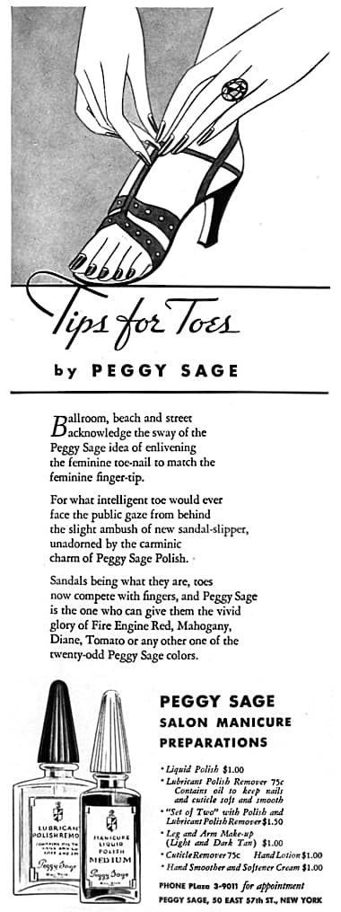 1934 Peggy Sage Tips for Toes