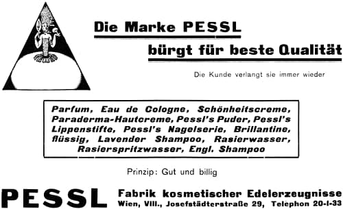 1925 Pessl fabrik kosmetischer