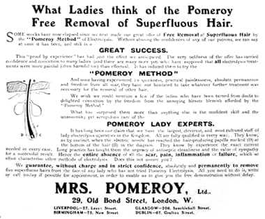 1908 Pomeroy electrolysis treatments