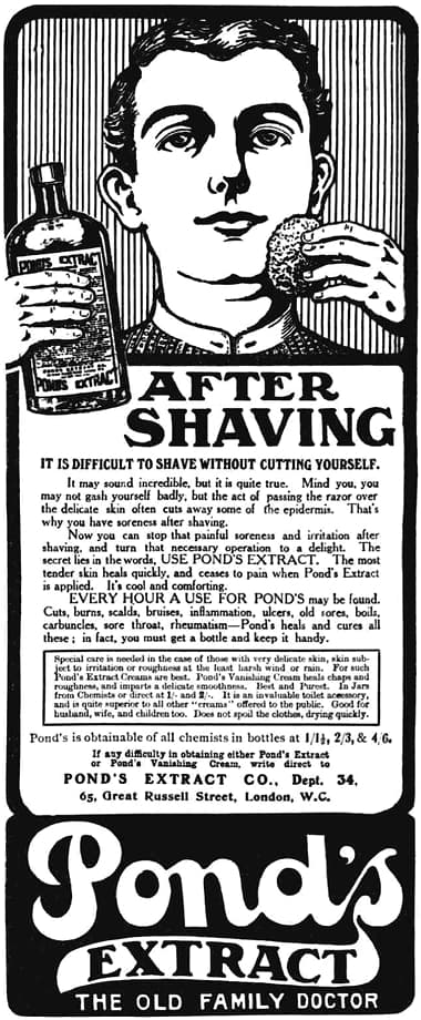 1908 Ponds Extract after shaving