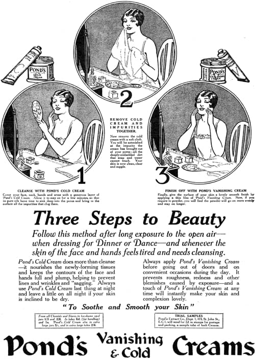 1928 Ponds Three Steps to Beauty