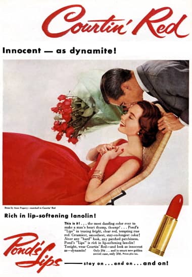 1955- Ponds Lips Courtin Red