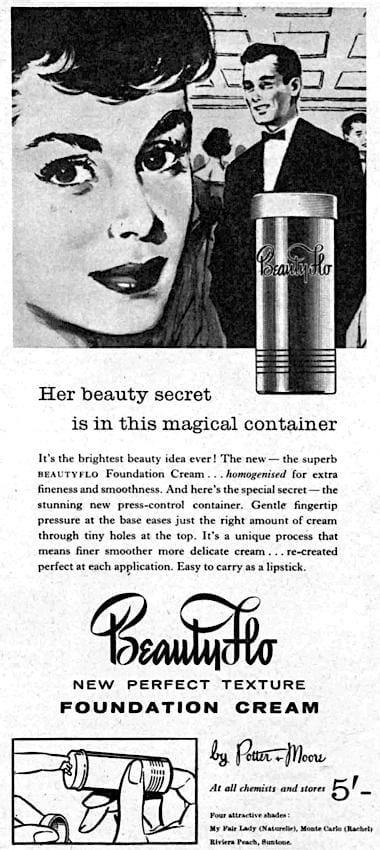 1958 Potter and Moore BeautyFlo Foundation Cream
