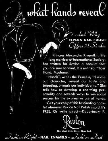 1937 Revlon Nail Polish in 21 shades