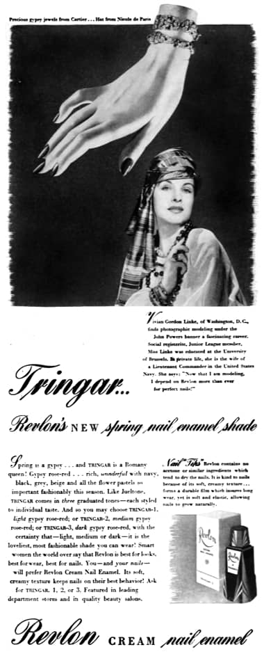 1939 Revlon Nail Enamel in Tringar shade