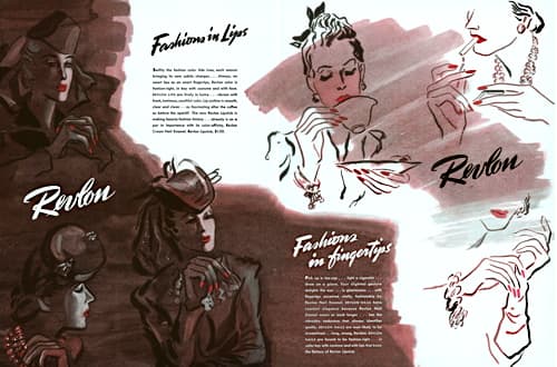 1940 Revlon Fashions in Lips and Fingertips.
