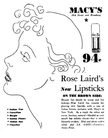 1935 Rose Laird lipsticks