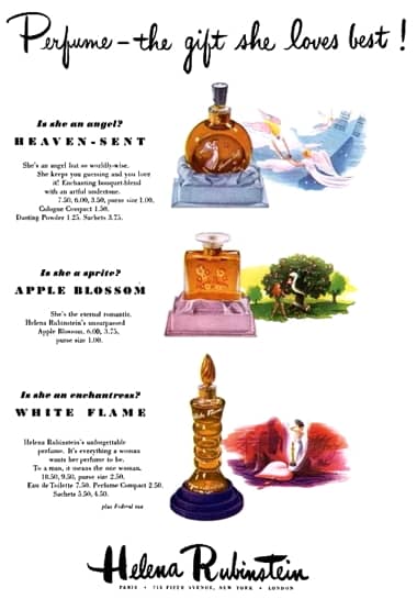 1945 Helena Rubinstein Heaven-Sent, Apple Blossom and White flame perfumes