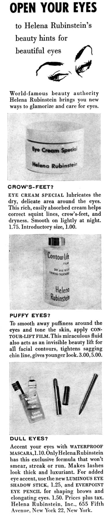1955 Helena Rubinstein eye cosmetics