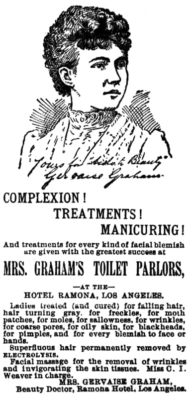1892 Mrs Grahams Toilet Parlours