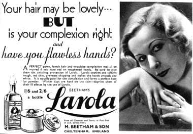 1933 Larola lotion